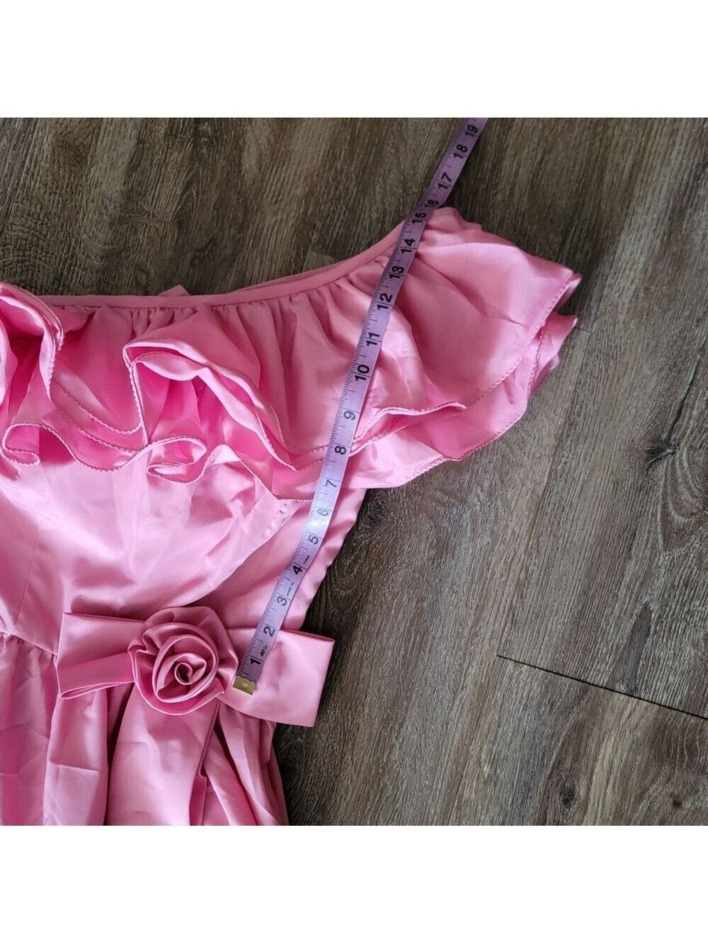 Vintage One Shoulder Pink Dress #3047 - Picture 6 of 16